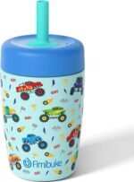 Fimibuke Kids & Toddler Cups Spill Proof, 12 OZ Insulated Sippy Cups for Toddlers Boys Girls, BPA-Free Toddler Straw Tumbler, Stainless Steel Kids Water Bottle with Twist Lids & Silicone Straw, 1 Pack - Image 2