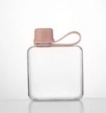 Flat Water Bottle Travel Flask Portable 10.5 oz BPA Free Tritan Square Small Water Bottles Leakproof Slim Water Bottle for Purse Travel Pocket Sports Fitness (Pink, 10.5 OZ) - Image 2