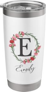 Floral Emily Name Flower Personalized Name Emily Stainless Steel Insulated Tumbler - Image 2