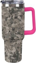 FodPand Army Digital Camouflage Tumbler 40oz Stainless Steel Water Bottle Leak-proof Large Capacity Car Cup Insulated Double Wall Vacuum Travel Mug with Straw Fit in Any Car Cup Holder - Image 2
