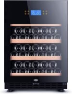 Freestanding Large Capacity Wine Refrigerator 44 Bottle Thermostat 118L Cellar Grade Wine Cabinet with LED Display Temperature Range: 5-22℃ Black (Without Transformer Style A) - Image 2