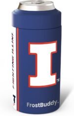 Frost Buddy NCAA Universal Buddy - Fits all - Stainless Steel Can Cooler for 12 oz & 16 oz Regular or Slim Cans & Bottles - Stainless Steel (Illinois Fighting Illini) - Image 2