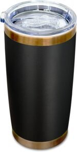 FunTrans 20 oz Tumblers Stainless Steel Tumbler with Lid and Straw Insulated Coffee Mug for Laser Graving 20oz Powder Coated Cup(Black,1 pack) - Image 2