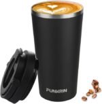 Funkrin Insulated Coffee Mug with Ceramic Coating, 16oz Iced Coffee Tumbler Cup with Flip Lid and Handle, Double Wall Vacuum Leak-Proof Travel Mug for Office School Party Camping - Image 2