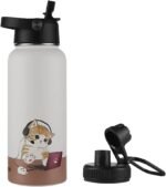 Funkrin Insulated Water Bottle with Straw Lid & Spout Lid, 32oz Personalized Vacuum Stainless Steel Travel Mug, Leak Proof Double Wall Bottle for Hot & Cold Beverages - Image 2