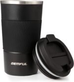 GEMFUL 17oz Travel Coffee Mug To Go with Lid Stainless Steel Insulated Cups Reusable Tumbler Leak Proof Coffee Lovers Gift for Hot Cold Drinks Women Men Office Car (Black) - Image 2
