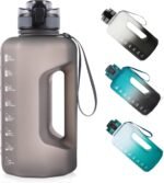 GEMFUL 74oz Water Bottle with Handle Half Gallon BPA-Free Sports Jug for Gym Hiking Travel 2.2L Large Capacity Leak Proof Easy Carry (Grey no Straw) - Image 2