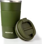 GEMFUL To Go Coffee Mug with Lid 17oz Insulated Coffee Cups Spill Proof Travel Coffee Mug Tumbler Leak Proof Vacuum Stainless Steel Coffee Travel Mug Reusable for Hot Cold Drinks Women Men (Green) - Image 2
