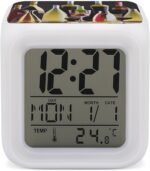 GHEPSDW Cocktail Glasses and Wine Bottles Alarm Clock NightLight Alarm Clock with 7 Color Changing Night Light Smart Digital Clocks Temperature Date for Heavy Sleepers Simple Operation Easy to Use - Image 2