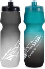 GIFUBOWA 24oz Bike Water Bottle Leakproof Squeeze BPA Free Bicycle Bottles Design for Cycling Riding, Running, Gym & Outdoor Sports 2 Pack - Image 2
