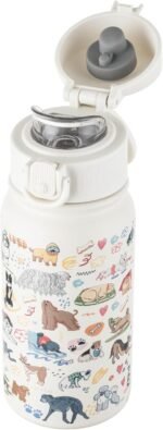 GOPPUS 12 oz Kids Water Bottle - Stainless Steel Insulated Water Bottle, BPA Free, Odorless, Durable and Reusable for School, Sports and Outdoor Activities(White Dog) - Image 2