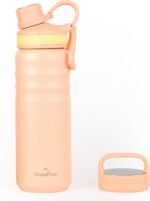 GRANDTIES 2 Lids Sports Stainless Steel Water Bottles – Wide Mouth Vacuum Insulated Reusable Leak Proof BPA-Free Travel Metal Canteen, Thermal Bottles for Men Women Gym (Rose Salt 24 oz) - Image 2