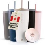 GROSCHE Jasper Insulated Stainless Steel Tumbler With Straw – Travel Cup with Lid, Extreme Insulation & Sleek Design, 23 oz - White - Image 2