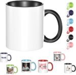 GUISOEI Custom-made Photo Coffee Mug, Customizable Ceramic Porcelain 11 Oz Straight Sided Cylinder Mug with Photo Text Logo, BlackNoCustom, Mother's Day, Father's Day, Wedding, New Year Gift - Image 2