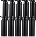 Gabotrie 10Pcs Aluminum Water Bottles,24oz Reusable Aluminum Bottles,Outdoor Sports Water Bottle with Snap Lids,Lightweight Leak Proof Sport Bottle for Hiking Gym Travel Camping Fishing Cycling,Black - Image 2