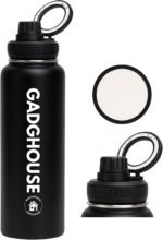 GadgHouse 40oz Stainless Steel Water Bottle with Magnetic Phone Holder, Compatible with Apple and Android. Leakproof, Insulated, BPA-Free, Keeps Hot 12H Cold 24H, for Gym, Office, Travel (ONYX BLACK) - Image 2