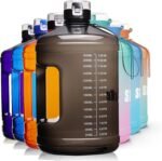 Gallon Big Water Bottle with Handle, 128oz Leakproof BPA Free Fitness Sports Water Bottle with Motivational Time Marker & Wide Mouth Ensure You Drink More Water - Image 2