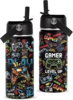Gaming Gifts for Gamer Boys, 16oz Game Water Bottle for Kids, Gaming Controller Insulated Stainless Steel Tumbler, Birthday Gifts for Gamer Boys Kids Teen Adults Gamings Cup - Image 2
