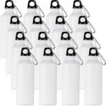 Gandeer 16 Pcs Aluminum Water Bottle Bulk 17 oz Reusable Backpacking Leak Proof Water Bottles with Buckle and Twist Cap for Camping Sports Travel - Image 2