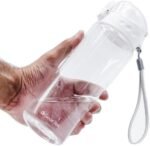 GearTek Tritan Clear Water Bottle | No Markings BPA Free 24oz Sports Water Bottle | Leak Proof Re-Usable Flip Top Plastic Drinks Bottles for School, Office, Gym, Cycling (Clear-24oz) - Image 2