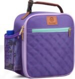 Genteen Kids Lunch Box Lunch bag for Kids Girls Teen,Insulated Lunch Bag with Bottle Holder,Small Lunch Box Cooler Lightweight Reusable LunchBox for Work Office School Travel Picnic-Purple - Image 2