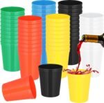 Gerrii 60 Pcs Stadium Cups 16oz Reusable Plastic Large Cups Drink Tumblers for Parties Birthday Picnics Sports Event Wedding Party(Elegant Colors) - Image 2
