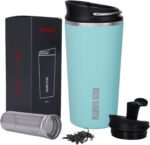 GiNT 17oz Travel Tea Mug with Infuser and Two Lid. Vacuum Insulated 316 Stainless Steel Travel Coffee Mug. Dishwasher Safe Tea Cup with Tea Strainer for Hot and Cold Brew Coffee or Tea(Green) - Image 2
