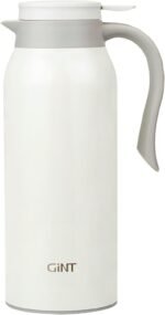 GiNT 51 Oz Stainless Steel Thermal Coffee Carafe, Double Walled Vacuum Insulated Flask, 12 Hour Heat Retention, 1.5 Liter Tea, Water, and Coffee Dispenser (Upgraded version White) - Image 2