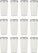 Gifts by Design 12 Ct of 20 Oz Two-Tone Himalayan Stainless Steel Tumbler with Lid – White – Customizable Insulated Cups for Water, Coffee, Hot & Iced Drinks – Great for DIY, Events, Work - Image 2