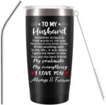 Gifts for Husband from Wife, I Love You Unique Birthday,Christmas Gifts for Him, My Husband, Personalized Wedding Anniversary Presents 20oz Stainless Steel Cup - Image 2