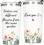 Gifts for Sister from Sisters Birthday Gifts - Love You Sis Presents, Insulated Stainless Steel Coffee Tumbler Cup 20 OZ White - Image 2