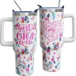 Gigi Mothers Day Gifts for Grandma from Grandkids, 40 oz Best Gigi Ever Cup Tumbler with Handle Lid and Straw - Image 2