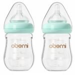 Glass Baby Bottles, Anti Colic Breastfeeding Bottle with Natural Response Nipple for Newborn Preemie 0+ Month, BPA Free, Wide Neck, Blue/2Pack/5oz - Image 2