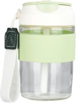 Glass Bottle Kids 15oz Portable,Leak - Proof, Easy to Carry Glass Water Bottles,Ideal for On - the - Go Sipping（Green） - Image 2