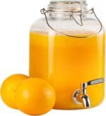 Glass Drink Dispenser for Parties, 1 Gallon Beverage Dispenser with Spigot and handle,Glass Water Dispenser, Juice Dispensers for Fridge, Lemonade & Laundry Detergent Dispenser (1Pack) - Image 2