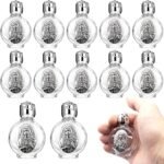 Glass Holy Water Bottles, Embossed Glass Silver 12 Pcs, 0.5 Fl Oz | Travel Empty Bottles, Girls Little Bottle, Church Decorations, Home Wedding, Portable Party Favors, Immaculate Heart of Mary - Image 2