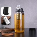 Glass Tea Infuser Bottle 33oz - Gass Tea Tumbler with Infuser, Borosilicate Glass Water Bottle with Straw,Sleeve,Lock Lid and Handle, Travel Tea Bottles for Workout Gym - Image 2