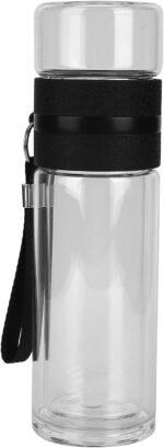 Glass Tea Infuser Bottle, 500ml Double Layer Glass Tea Bottle 16oz Portable Glass Water Bottle Travel Mug with Strainer for Loose Leaf Tea - Image 2
