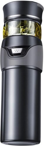 Glass Tea Infuser Bottle,Double Wall Glass Water Bottle Tea and Portable Travel Mug Cup Tumbler Stainless Steel Insulated Cup for Men Daily Office Home (Gray) - Image 2