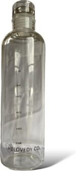 Glass Water Bottle 16 oz, 100% borosilicate, Pink, Clear & Blue Motivational Measurements w/Time, BPA-Free, Eco-friendly, for Gym, Sports, Travel, Fitness, or Work. (Clear Trasparent 500ml) - Image 2