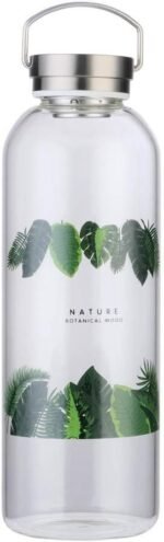 Glass Water Bottle 64 oz LeakProof Lid Neoprene Sleeve Wide Mouth Portable Reusable Eco Friendly - Image 2