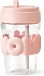 Glass Water Bottle with Straw, Anti-Scalding Silicone Sleeve, Leak-Proof Borosilicate Glass Tumbler, 12 oz (Pink) - Image 2