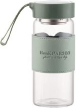 Glass Water Bottles 16 Oz Borosilicate water bottle-with sealing cap and Holsters and filters - BPA free,Men and Women Portable Glass Bottle (Green) - Image 2