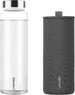 Glass Water Bottles 32 oz, 1 liter / 1000ml Wide Mouth Glass Drinking Bottles with Lids, Large Reusable Borosilicate Water Bottle for School Home Office Travel Sport Yoga Gym, 1 Pack - Image 2