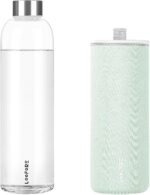 Glass Water Bottles 32 oz, 1 litre Glass Drinking Bottles with Lids, Borosilicate Large Reusable Water Bottle for School Home Office Travel Sport Yoga Gym, 1 Pack - Image 2