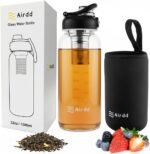 Glass Water Bottles with Stainless Tea Infuser 32oz, BPA-Free, Wide Mouth, Leakproof, Protective Sleeve, Borosilicate Glass for Tea and Fruit Infusions, Durable Travel Companion, Reusable Bottle - Image 2