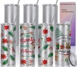 Glitter Sublimation Tumblers 20 Oz Skinny Straight, 8 Pack Sublimation Glitter Skinny Tumbler Blanks, Insulated Stainless Steel Tumbler, Silver - Image 2
