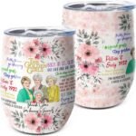 Golden Girls Gifts 12 OZ Insulated Wine Tumbler Cup with Lid,Vacuum Stainless Steel Coffee Mug Stemless Cup,Funny Birthday Gifts Idea for Friends Women Girl (White) - Image 2