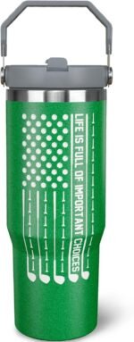 Golf Gifts For Men Women Golfers 30Oz Green Golfs Tumbler With Handle 30 OZ Travel Coffee Mug Water Bottle Stainless Steel Vacuum Insulated - Image 2