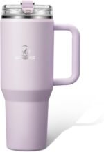 Gpeng 30/40/50 oz Tumbler with Handle, Water Bottles with Straw Lid, Insulated Stainless Steel Travel Mug Cup Holder Friendly, Keep Drinks Cold or Hot for Hours - Image 2